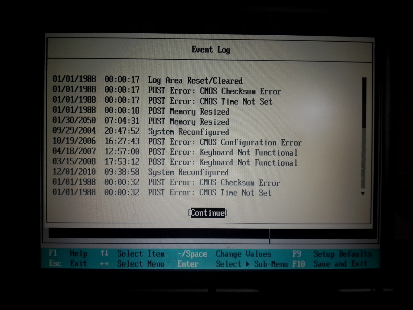 Fujitsu-Siemens LifeBook S6120: начало лога BIOS