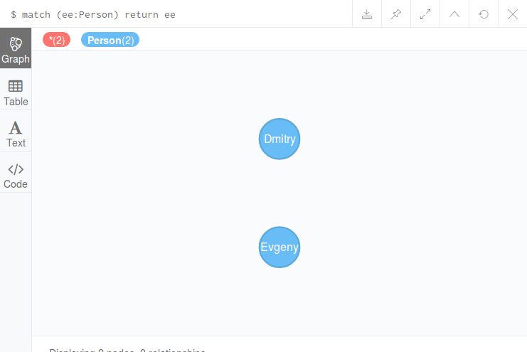 Neo4j Browser: graph match result