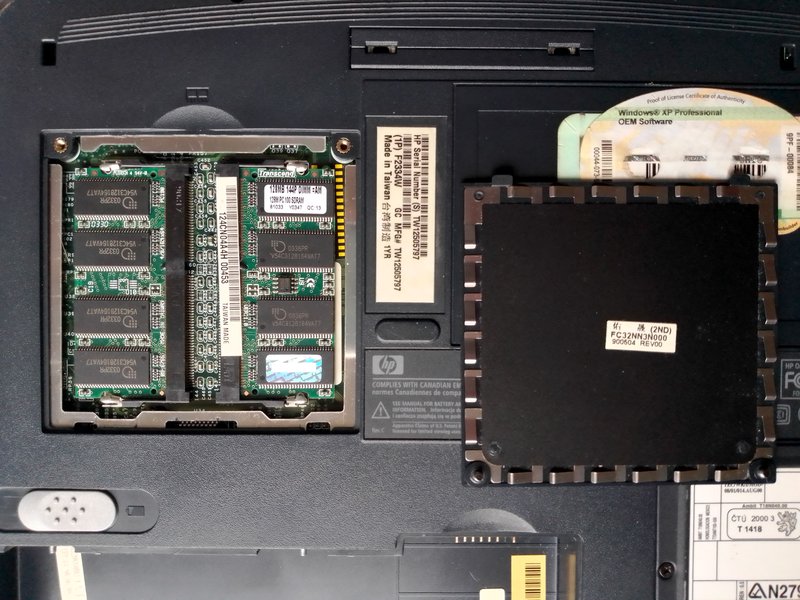 HP OmniBook XE3 GC: доступ к памяти