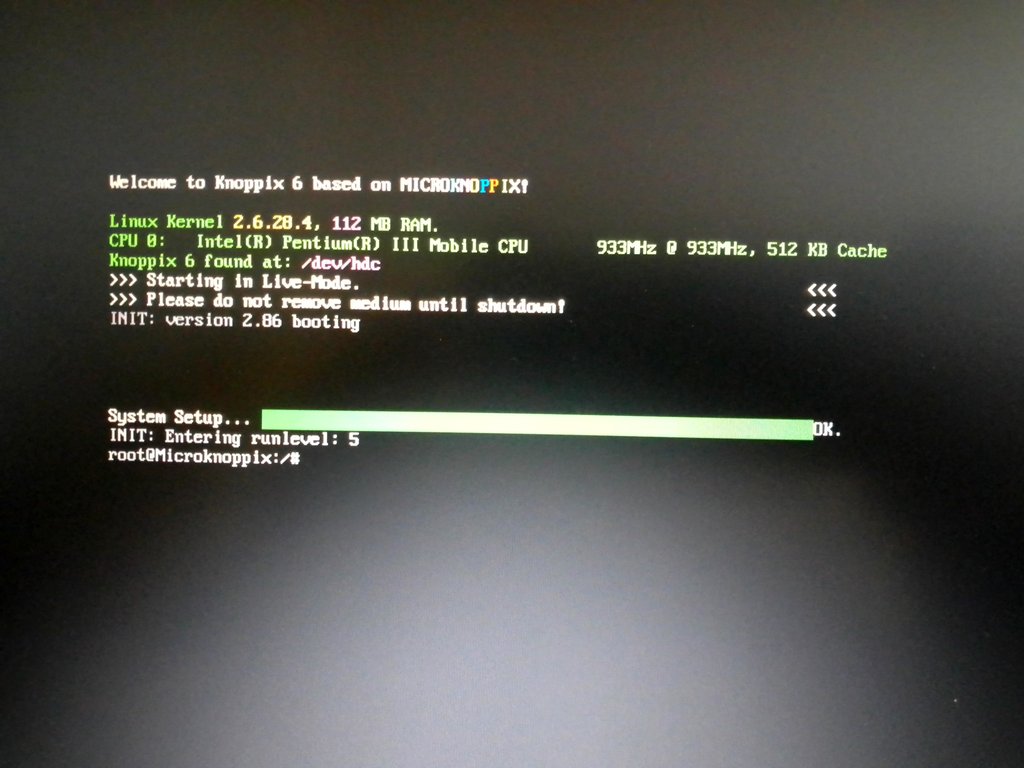 HP OmniBook XE3 GF: Knoppix 6, загрузка